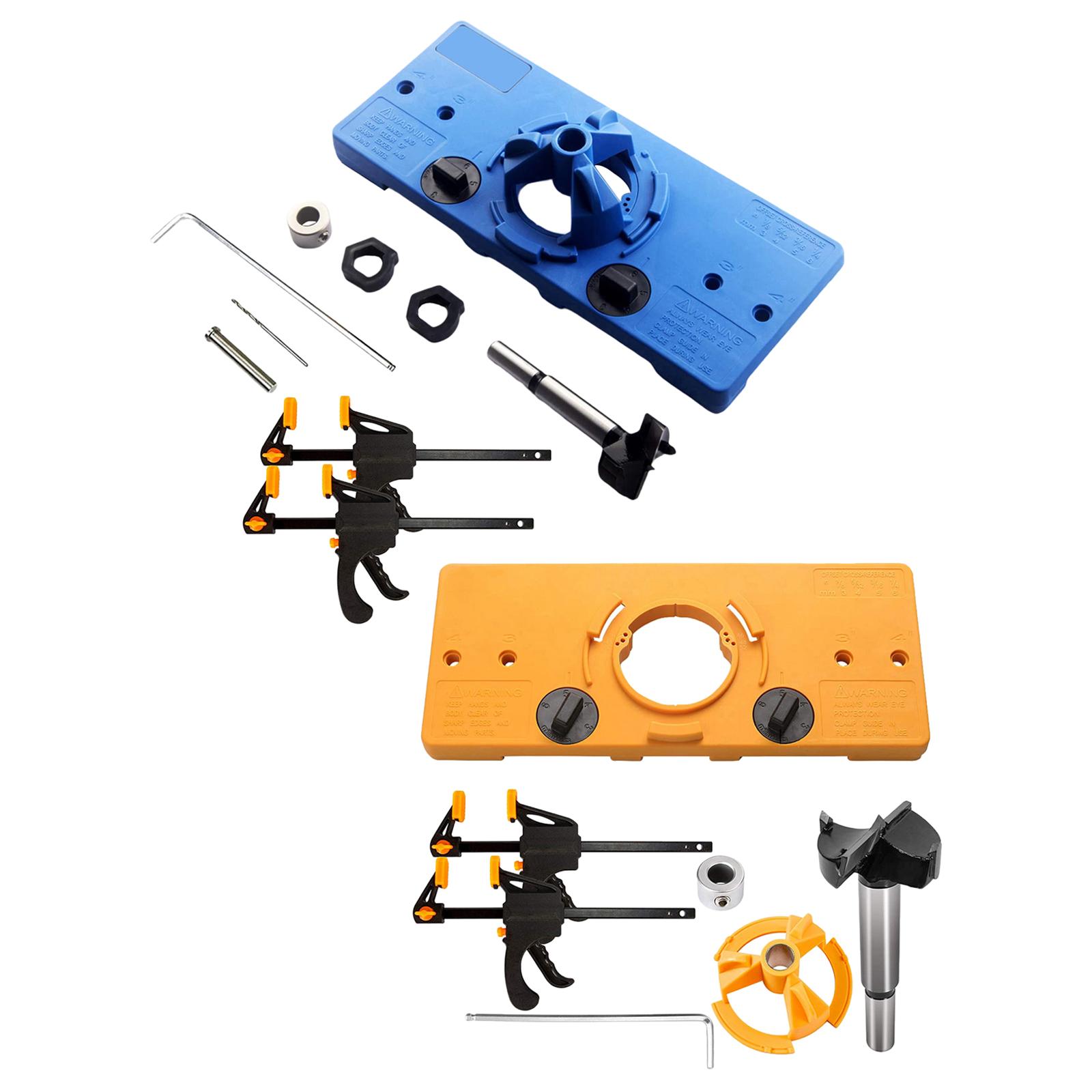 Metal 35mm Hinge Hole Drilling Guide Locator Fixture Door Hinge Punch Locator Drilling Tool Jig Kit for Cupboard Door Furniture