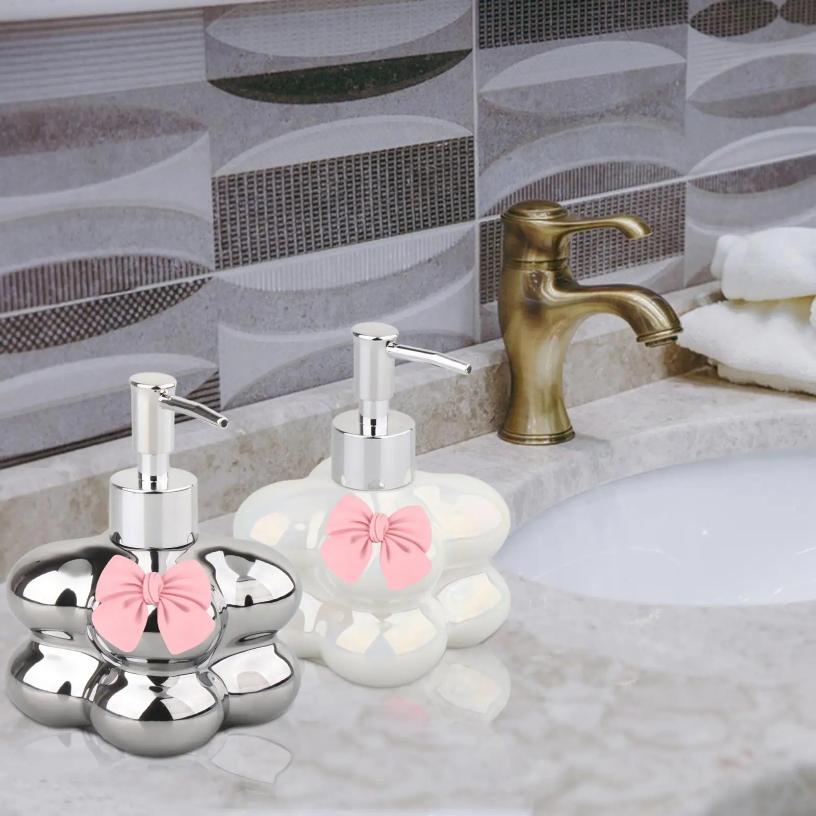 Ceramic Soap Dispenser Lotion Pump Dispenser for Kitchen Bedroom Bathroom