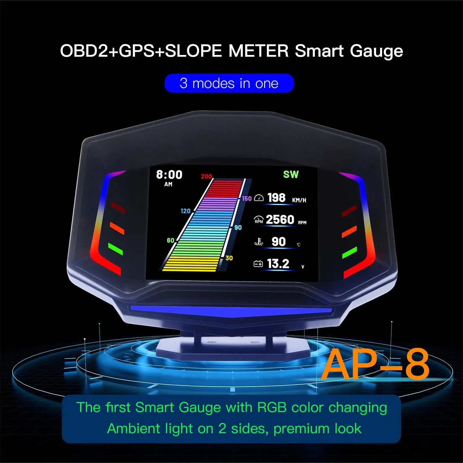 3 in  OBDII Speedometer OBD2 GPS Gauge MPH Smart for Most Car