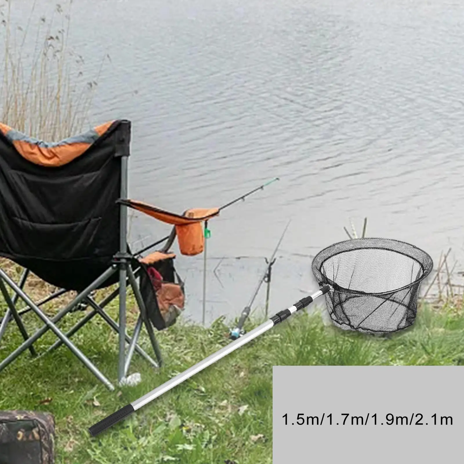 Fishing Landing Net Telescopic Collapsing Handle Versatile Strong Load Bearing Accessory Aluminium Rod for Adults and Children