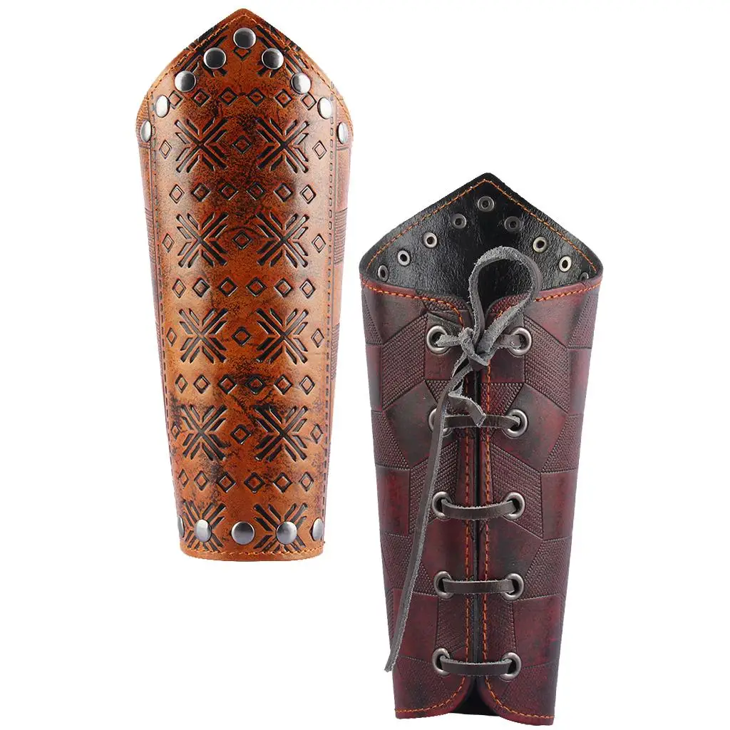 Faux Leather Arm Guards Medieval  Punk Men Women Arm Bracers