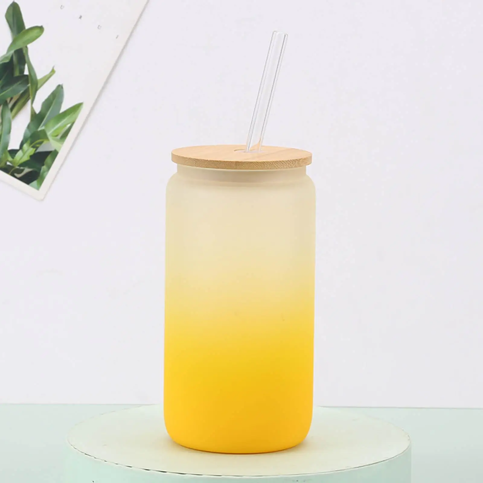 16oz Boba Cup with Straws Motivational Water Bottle Juicing Cups Mason Drinking Jar Wide Mouth Smoothie Cups for Camping Office