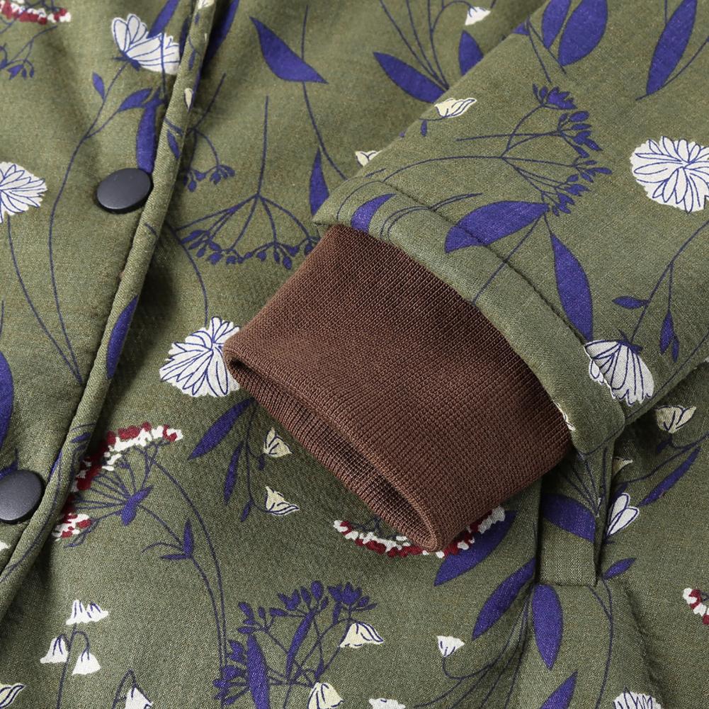 feminino inverno quente floral com capuz floral impressão com capuz vintage jaquetas inverno acolchoado jaqueta feminina parka