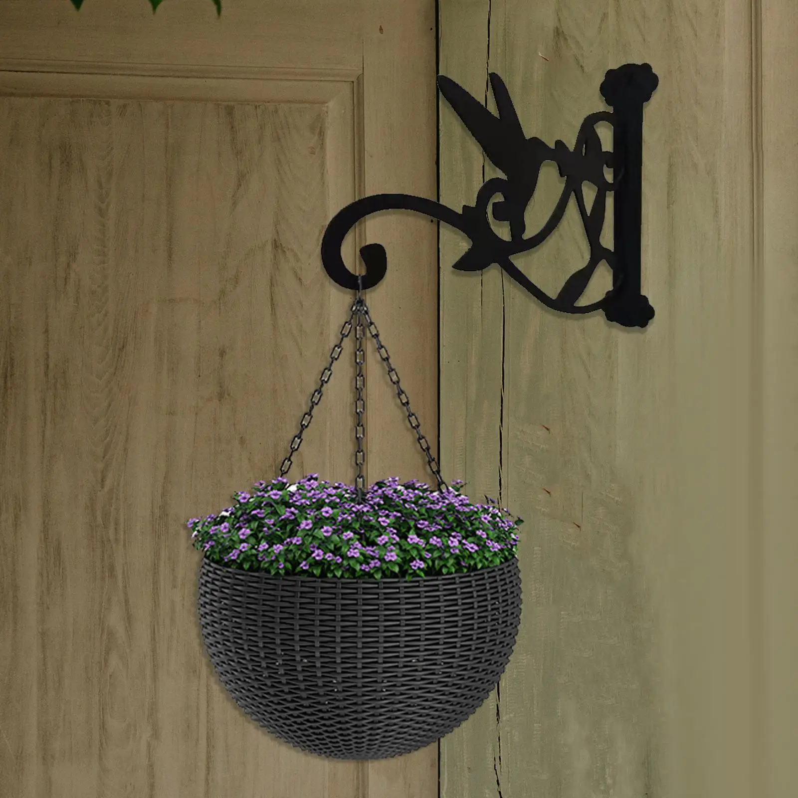 Outdoor Planter Hooks Strong Bearing Iron Black for Balcony Home Outdoor
