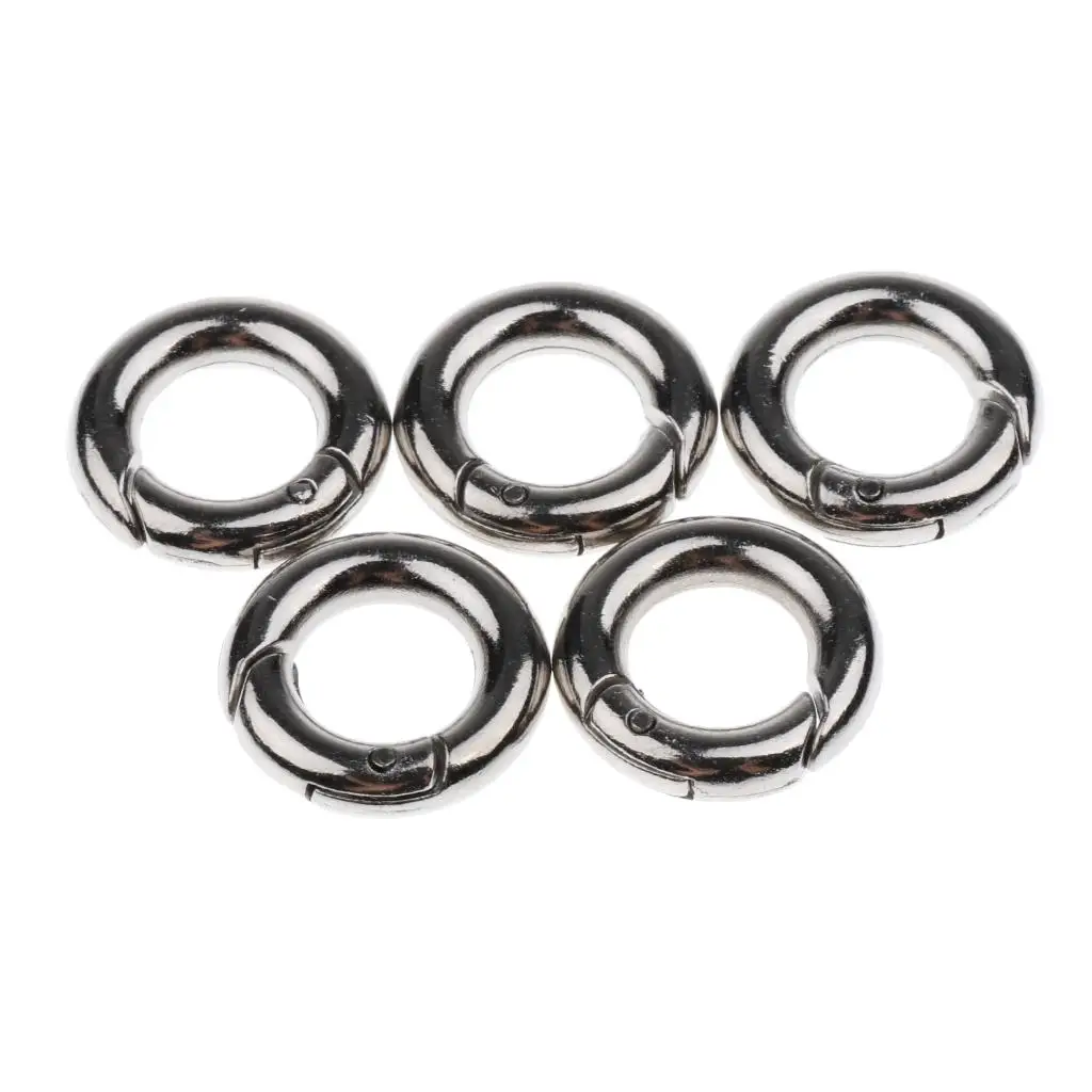5 Pieces Round Carabiner Keychains Snap Hooks Key Rings