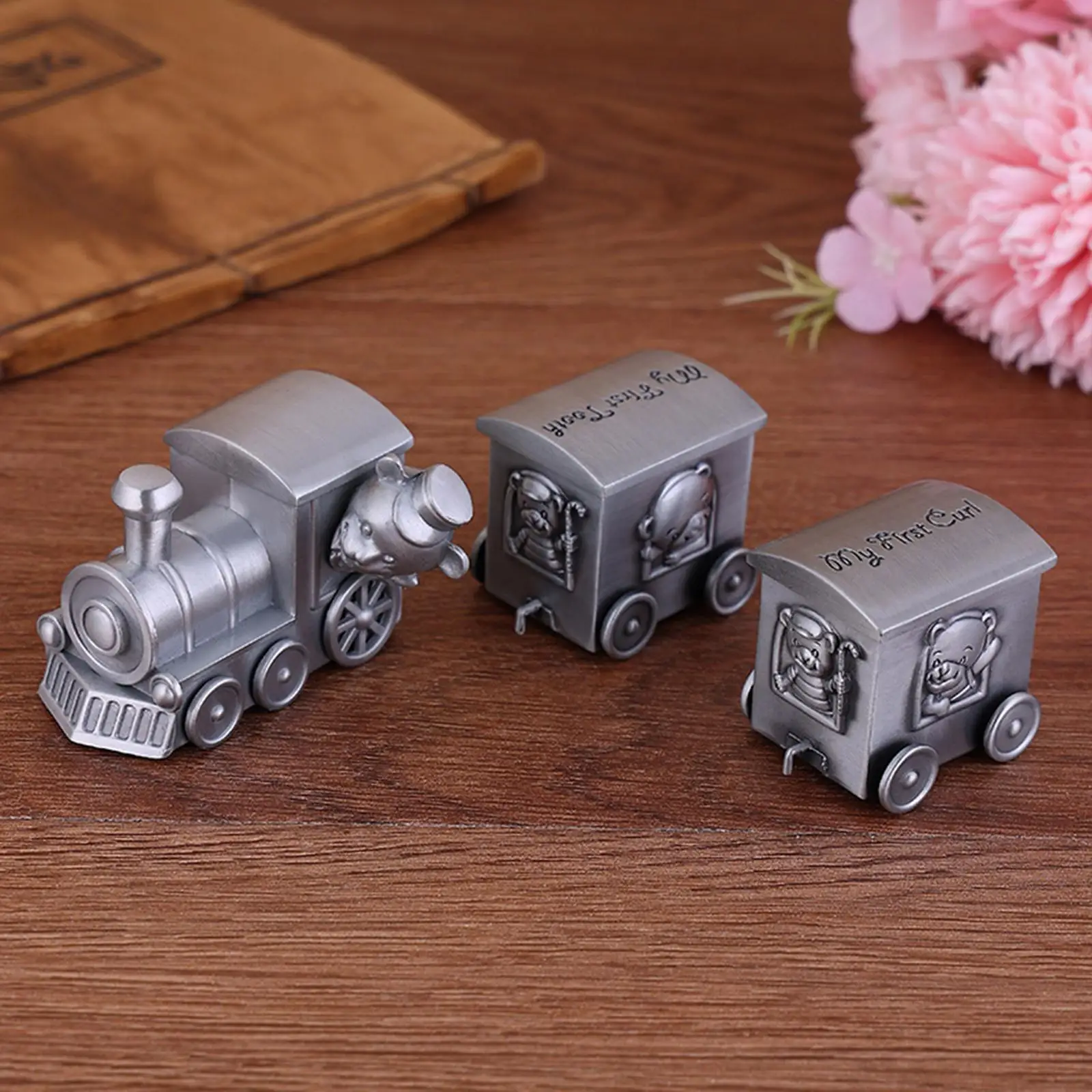 First Curl Box Saver Box Organizer Childhood Memory Storage Children Growth Witness Train Tooth Holder for Nusery Decor Souvenir