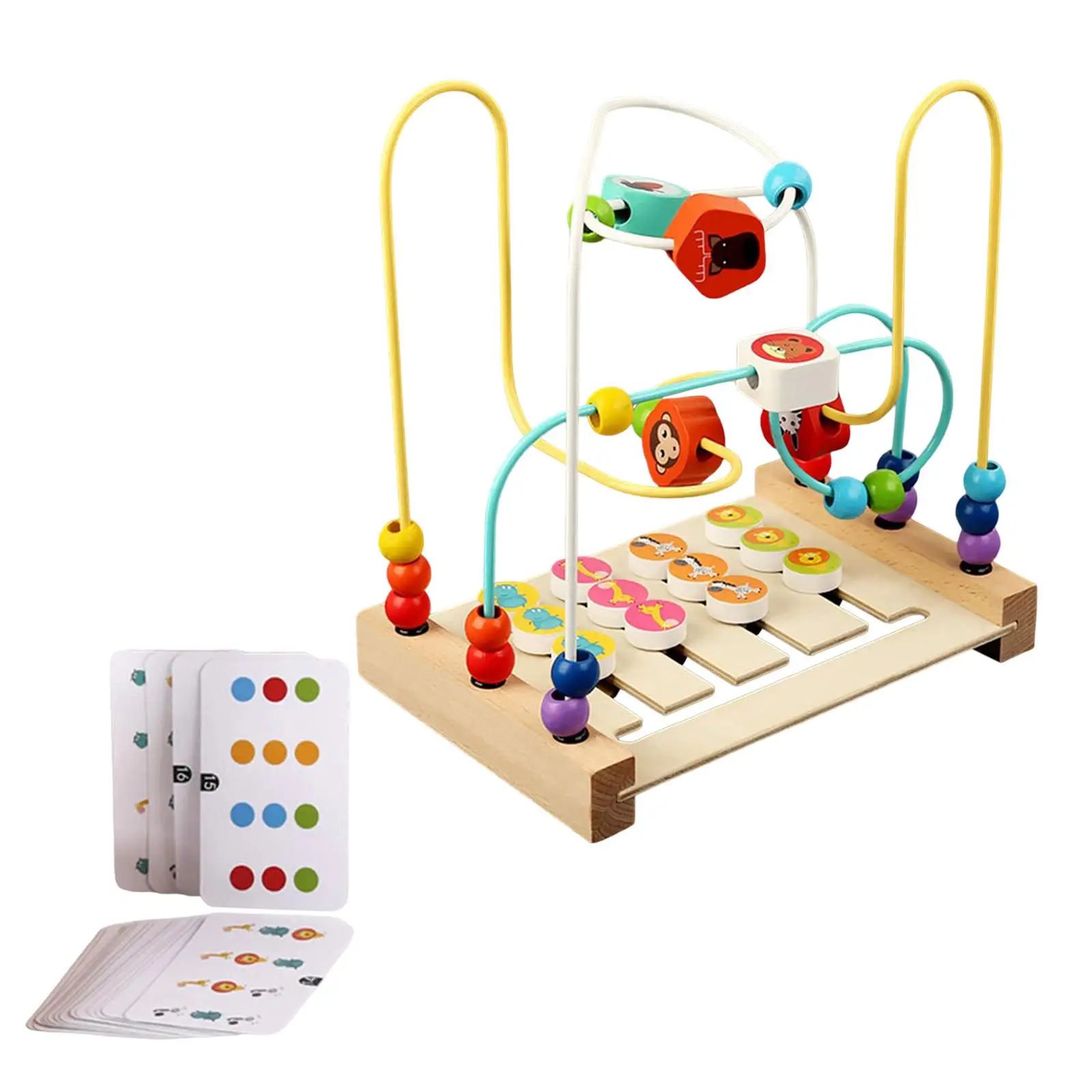 Matching Game Developmental Toys Multicolor Montessori Double Side Interactive Toy Educational Toy Bead Maze Toy for Bedroom