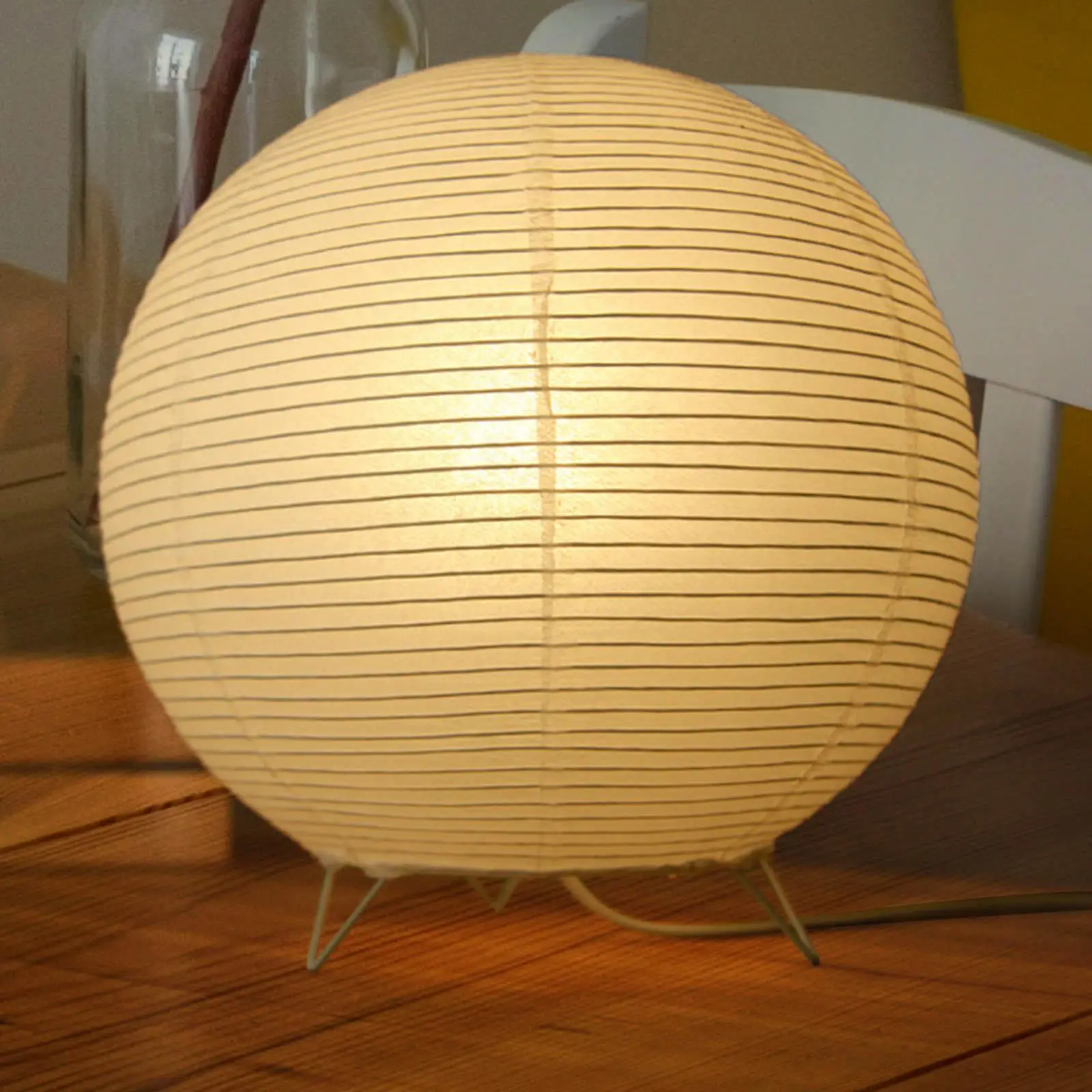Japanese Style Paper Lantern Table Lamp Lantern Lamp Nightstand Lamp Decorative Desk Light for Living Room Home Decor