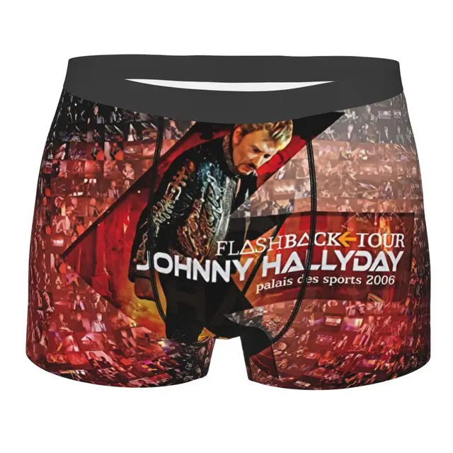 Funny Boxer Johnny Hallyday Singer Shorts Panties Men Underwear