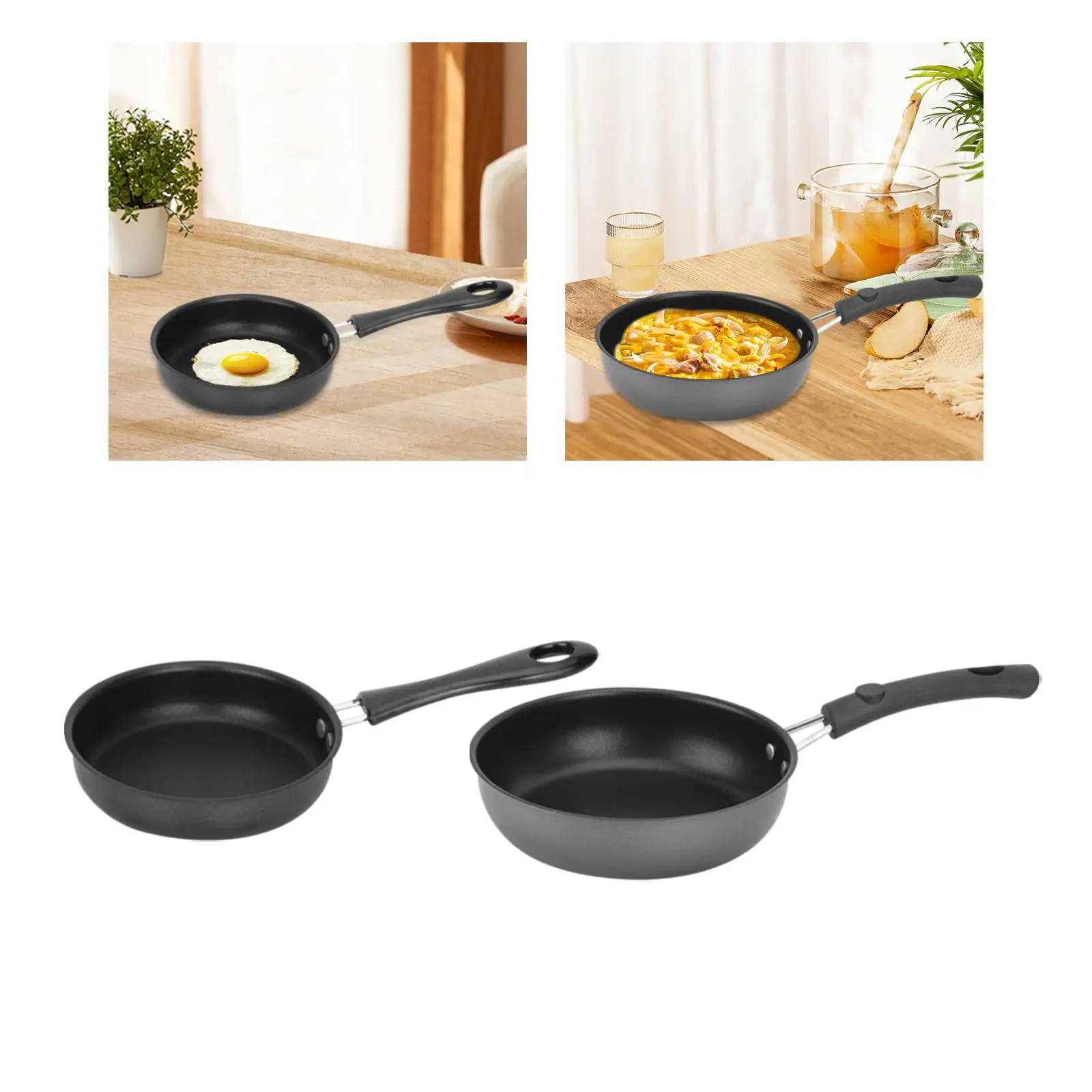 Fry Pan Kitchen Cookware with Long Handle Omelette Pan for Alltops Home