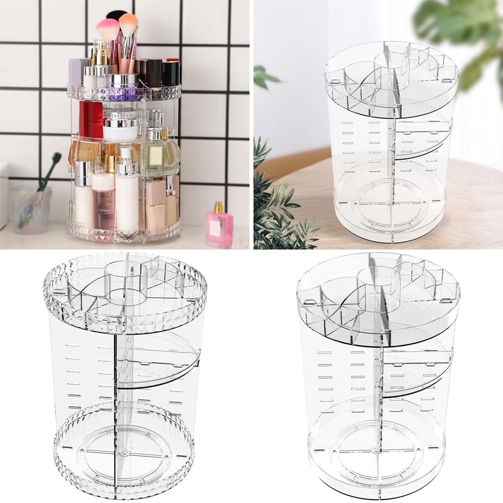 360 Degree Rotating Makeup Organizer Cosmetic Storage Box Large Clear Rack