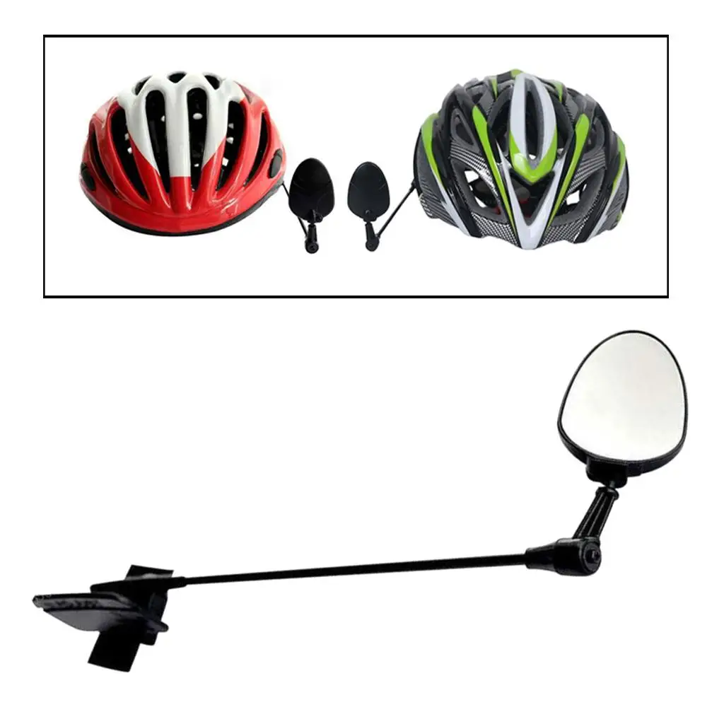 Flexible Bike Helmet 60°Rotated Riding Rearview Crash Hat Flat Mirror