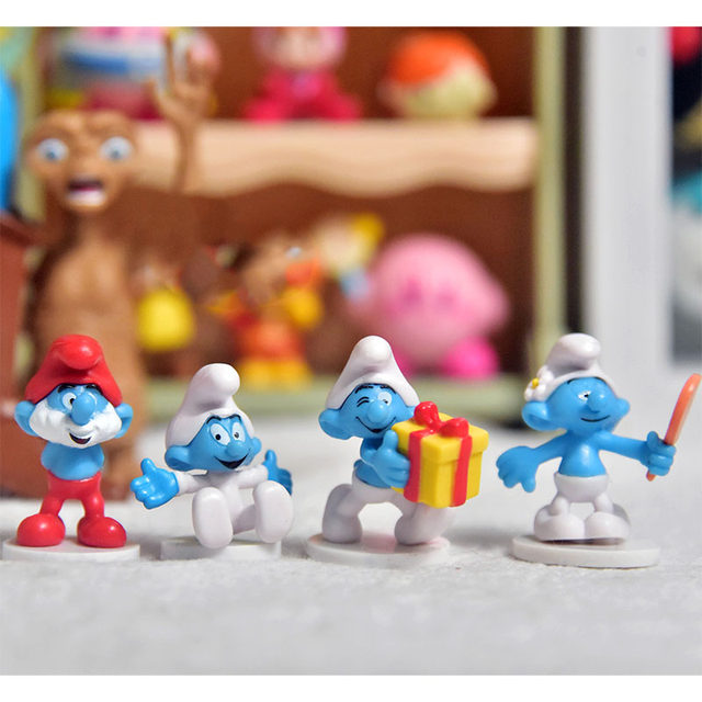 12pcs Cartoon Smurfs Figure Toys Smurfing Anime PVC Model Toys