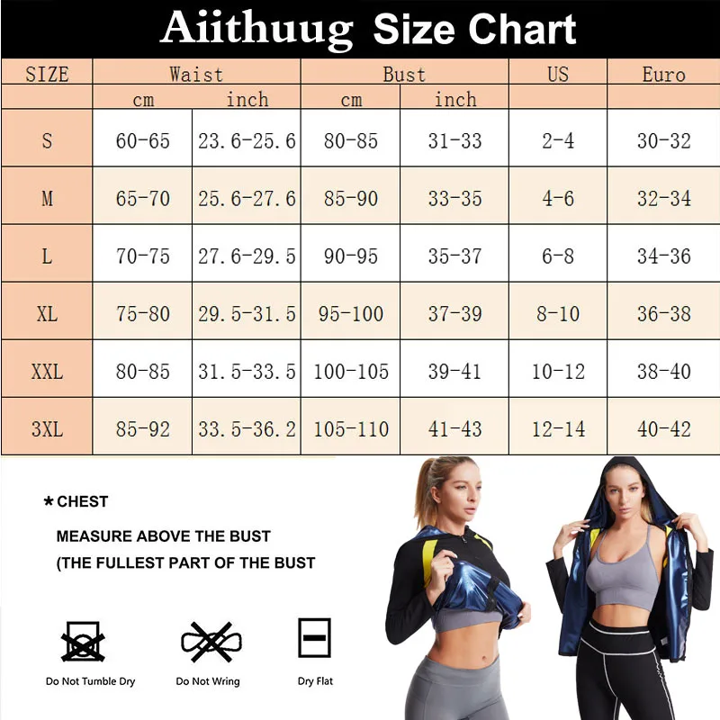Aiithuug Gym Workout Hoodie Shaper Zipper Long Sleeve Sport Fitness Tops Sauna Suit Hot Sweat Waist Trainer Jacket Body Shapers shapewear bodysuit