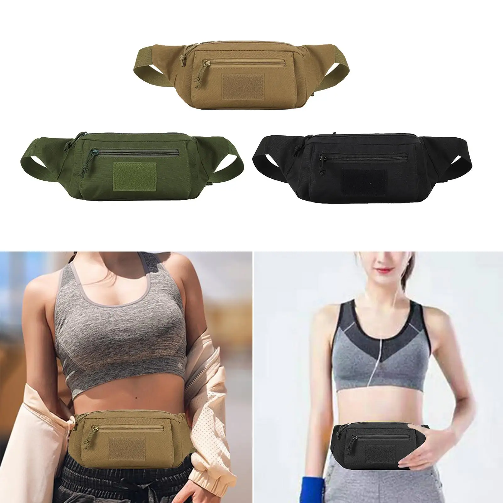  Fanny Pack Waist  Adjustable Strap, Outdoor Sports Running Hiking Traveling Hip 