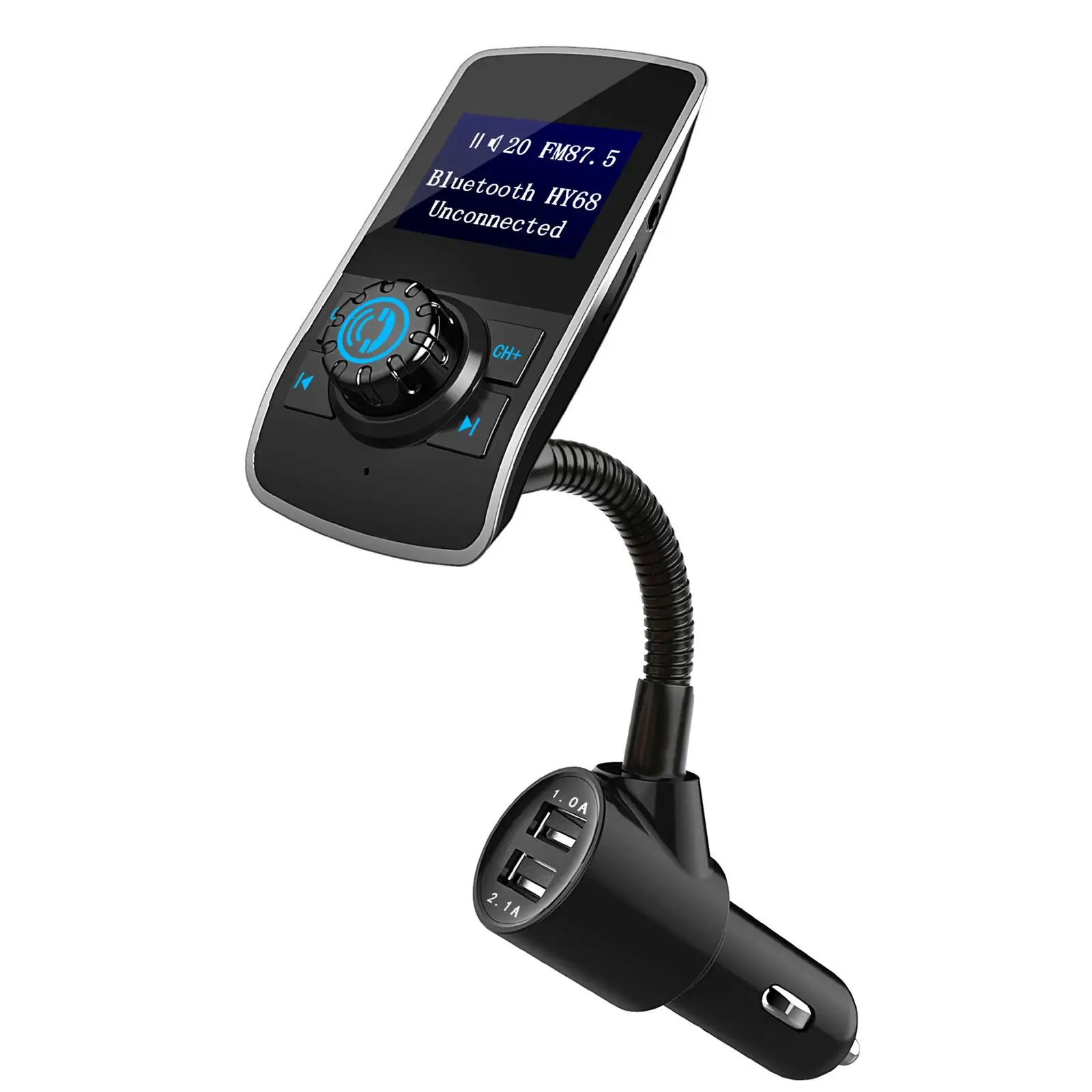 Bluetooth V4.2 FM Radio Car MP3 Player Support TF Card AUX Port