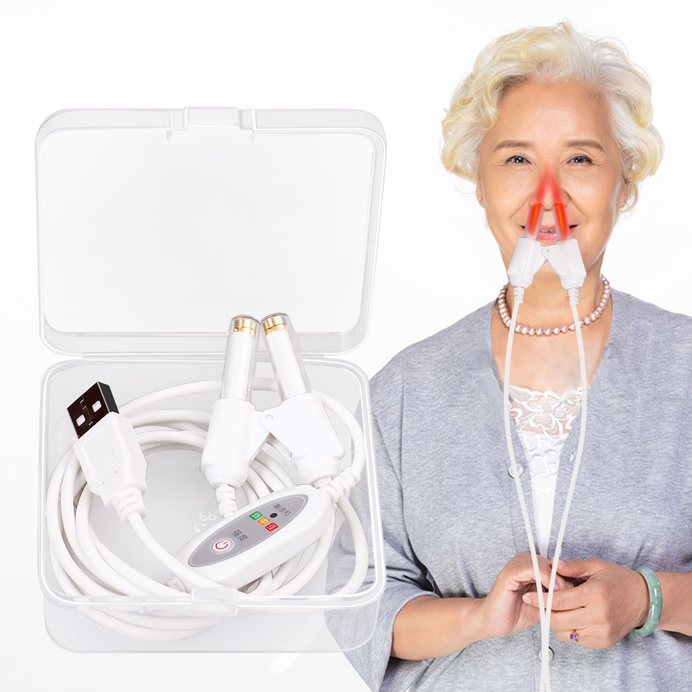 Laser Therapy Rhinitis Sinusitis Machine 650nm Nose Care Bionase Tinnitus Ear Laser Therapy LLLT Irradiation Media Deafness USB