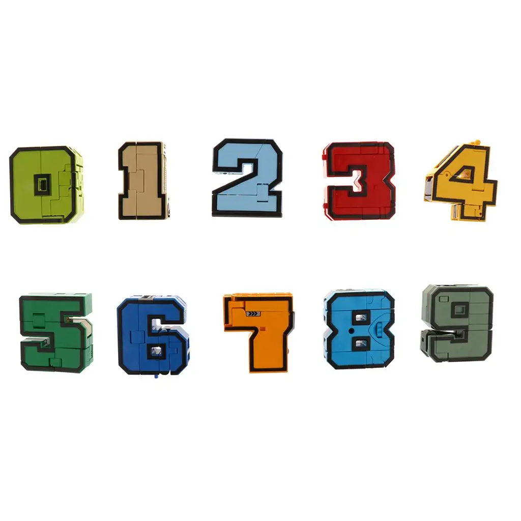 1 Piece Numbers Transforming Robot Toy for Kids Party Bag Fillers 1 Tank 
