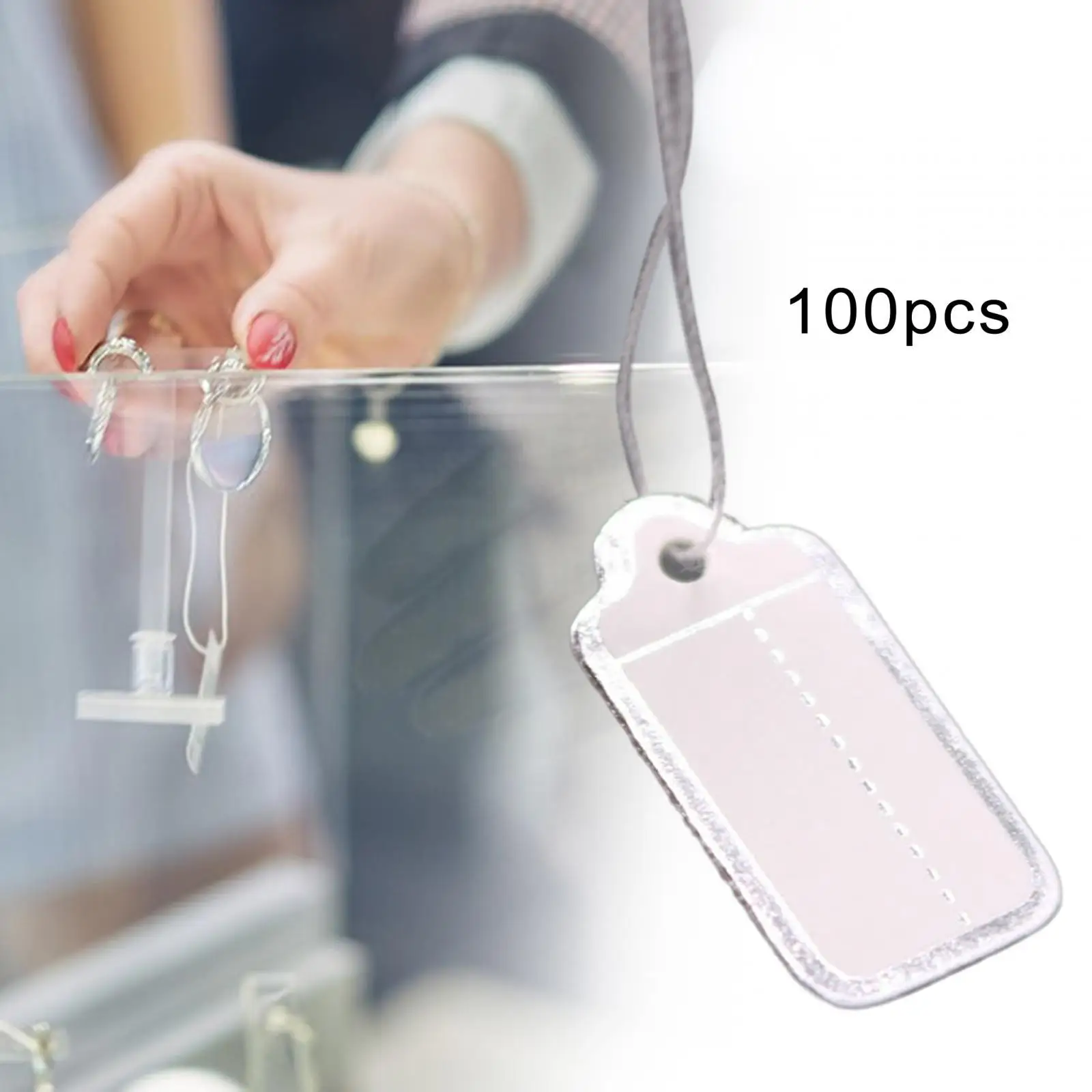 100 Pieces Price Tags Paper Tags Gift Tags Marking Strung Tags Jewelry Clothing Tags for Earrings Retail Product Wedding Rings