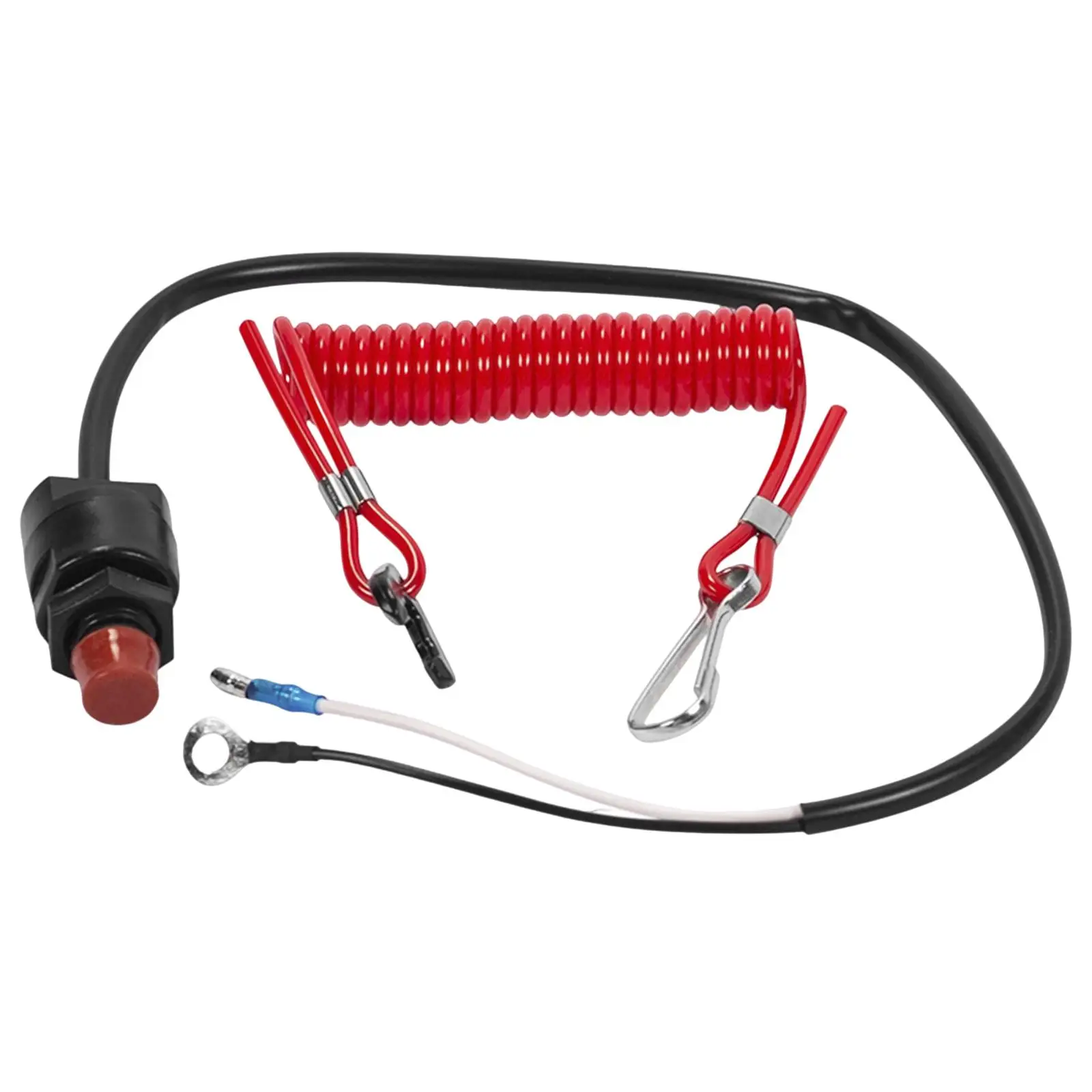 Flameout Switch Emergency Red Ignition Rope Cut Out for Boat Outboard