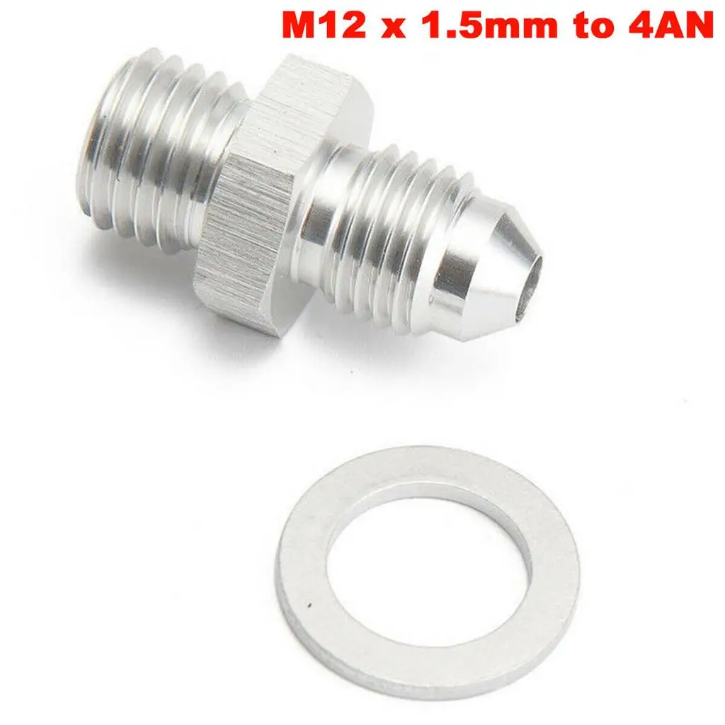 Aluminum M12x1.5 to AN4 Oil Feed Adapter 1.5mm Restrictor for VOLVO Turbo