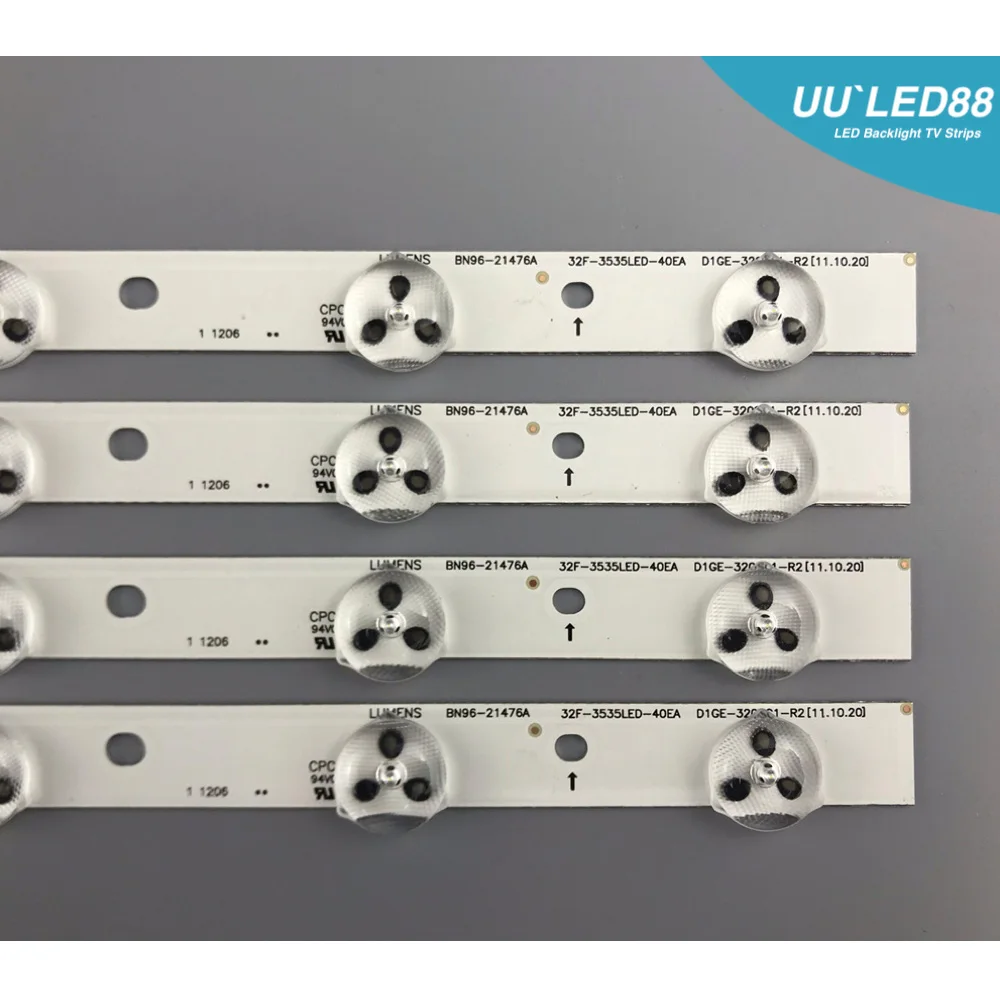 New Kit 4pcs/set 10LEDs 580mm LED backlight strip for UE32EH5007K UE32EH5000KX D1GE-320SC1-R3 R2 32F-3535LED-40EA BN96-24146A short led light strips