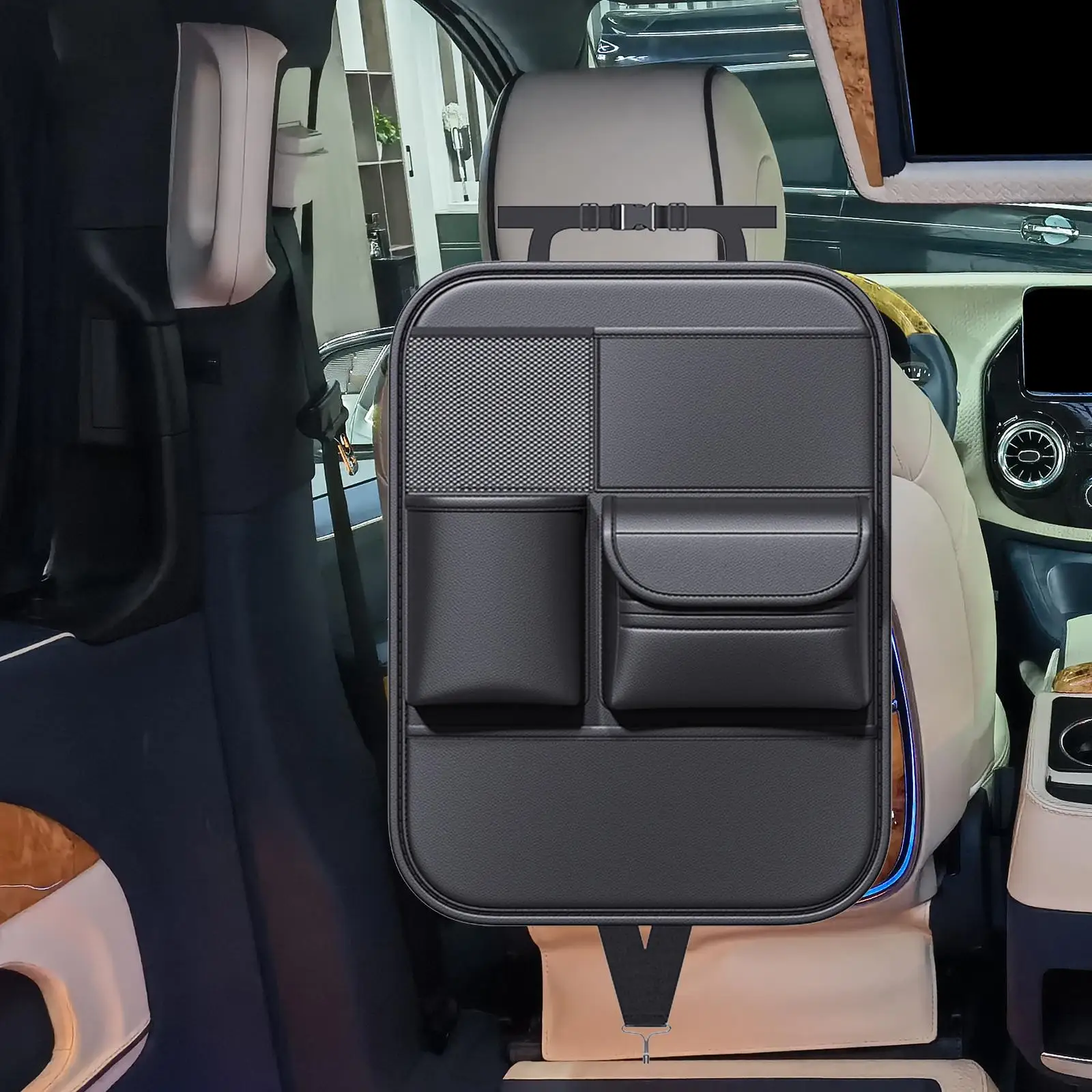 Car Back Seat Protector Storage for travel Black Multipurpose Dustproof