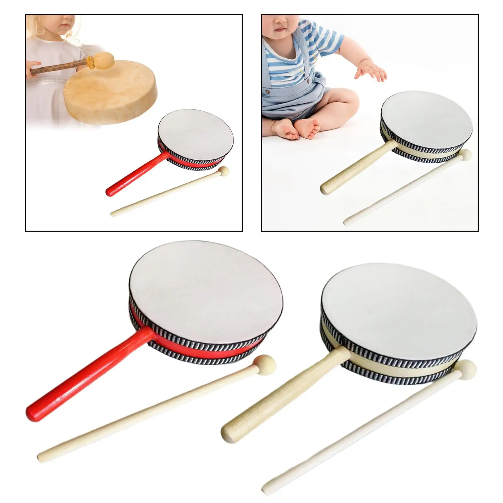 6 inch Kids Drum Hand Drum Toy for Party Supplies Birthday Gifts School