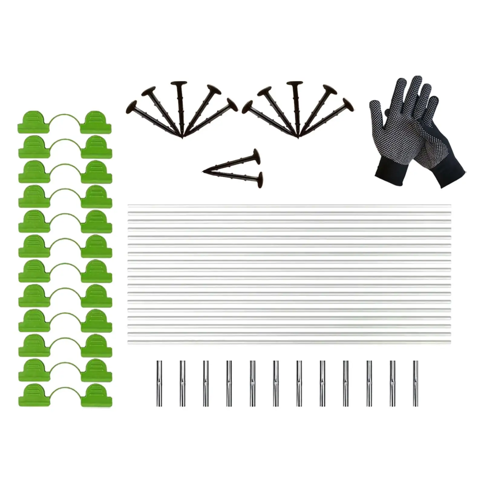 Garden Hoops with Connectors Clamps Gloves Greenhouse Hoops Set Support Hoops Frame for Netting for Garden Netting Raised Beds
