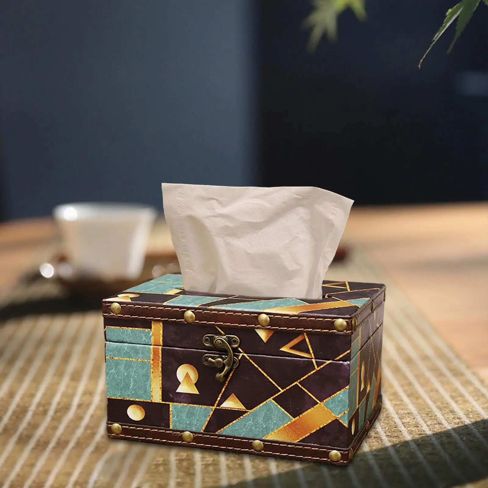 Wood Tissue Box Storage Box Vintage Napkin Cover Dispenser Decorative for Hotel Cafe