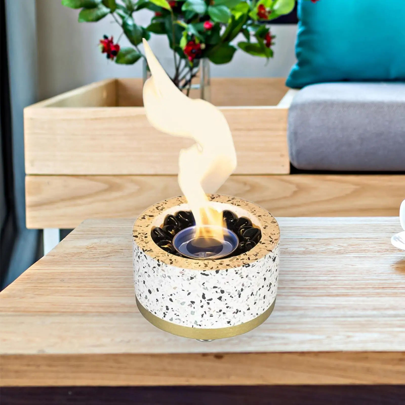 Tabletop Rubbing Alcohol Fireplace Flame Bowl for Home Decor