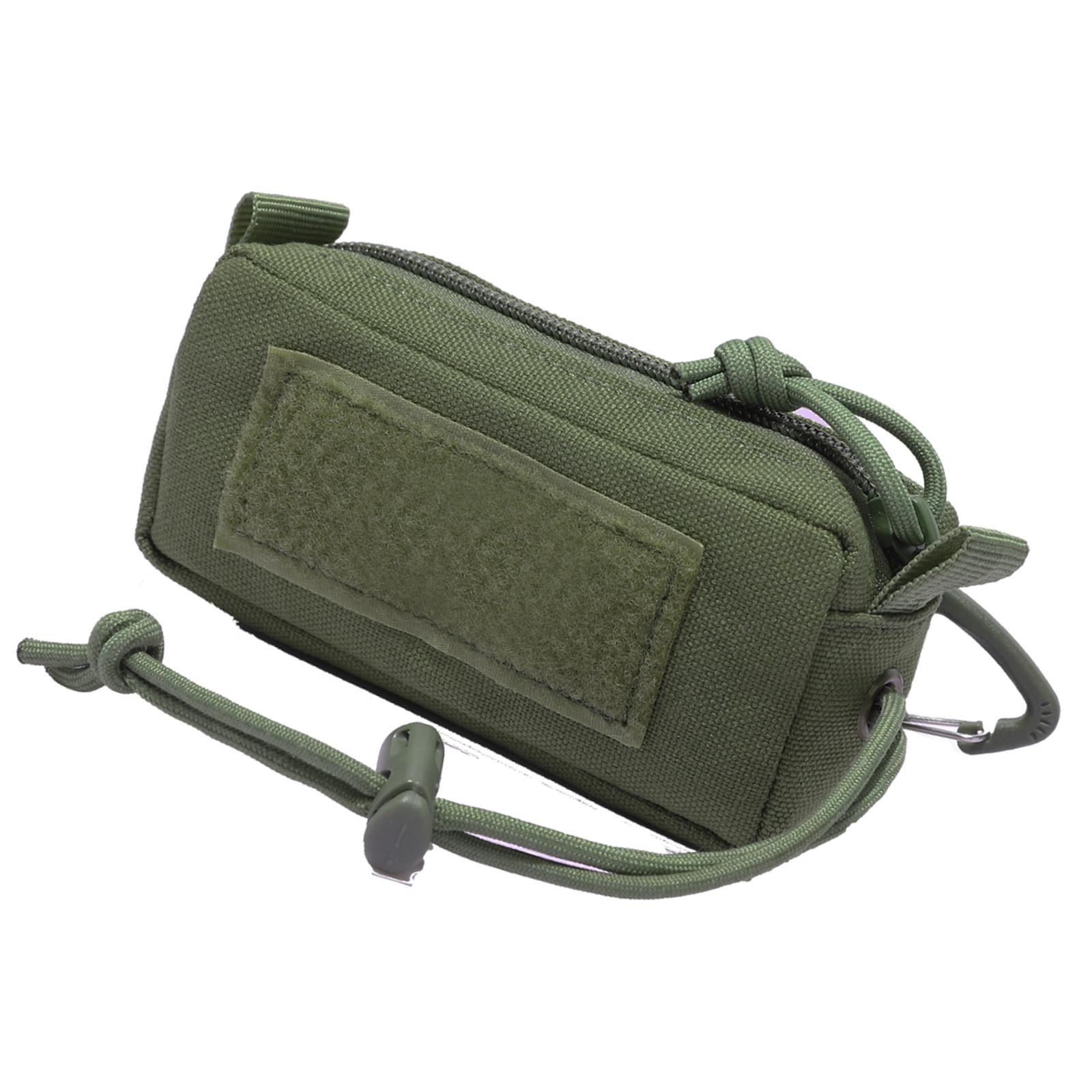 Portable Waist Bag Pack Zipper Multi Functional Nylon Keyring Utility Gadget Organizer Bag for Remote Key Fob Travelling Coins