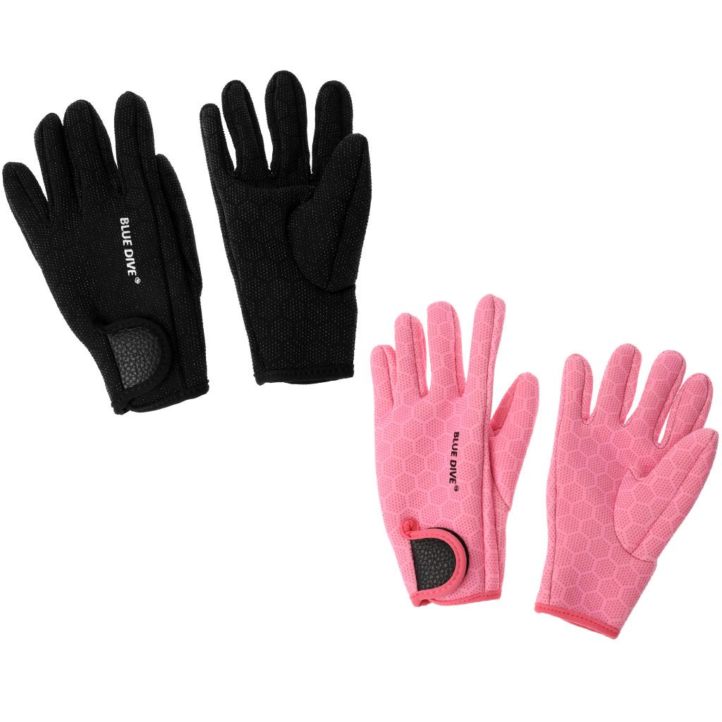 1 Pair Black/Pink 1.5mm Neoprene Elastic Ultra Anti Slip Wetsuits Gloves Keep Warm Diving Swimming Surfing Kayaking Gloves