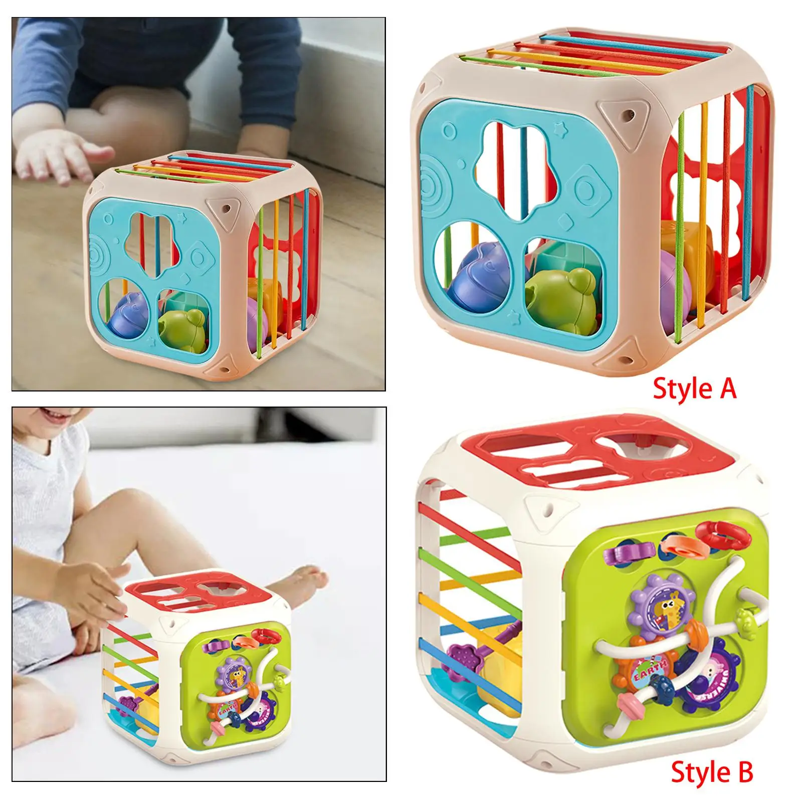 Montessori Baby Shape Sorter Toys Early Developmental with Elastic Bands Color Recognition for Children Baby Birthday Gift Kids
