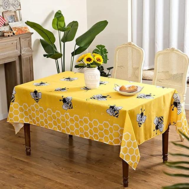 Summer Bumble Bee Linen Table Runners Kitchen Table Decorations Sunflower  Flowers Dining Table Runners Holiday Party Decor - AliExpress