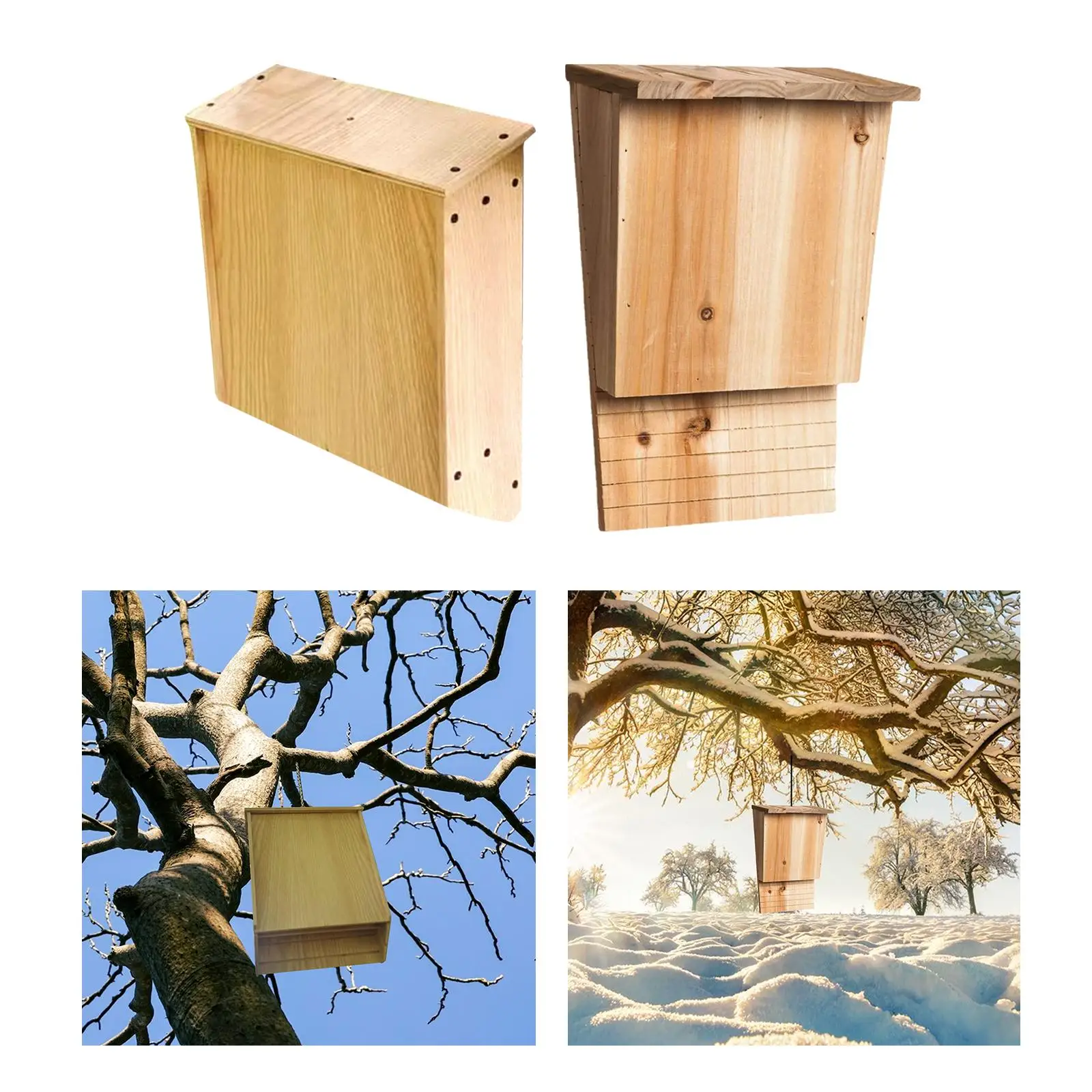 Bat House Big box Wooden Weather Resistant to Install professional Supplies Handcrafted shelter