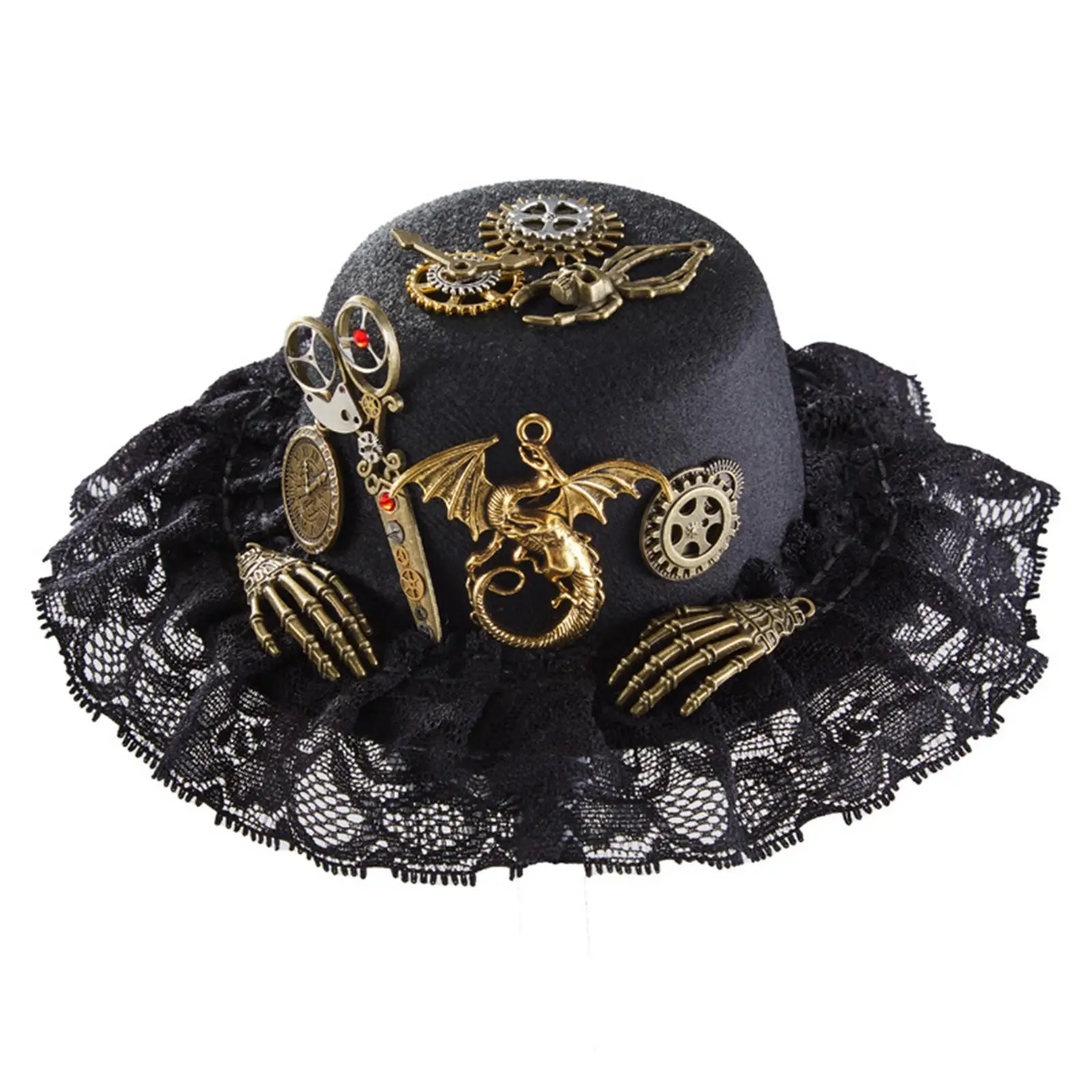 Fashion Funky Women Mens Steampunk Top Hat Punk Fedoras Hats Cosplay Party