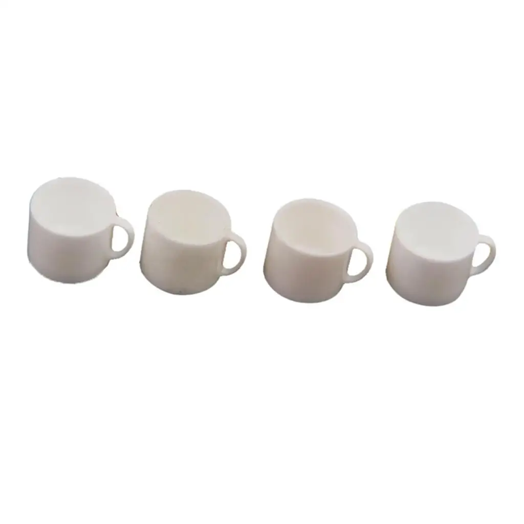 4 / Piece White Coffee Cup -1 / 12 Scale Dollhouse Miniature Tableware,