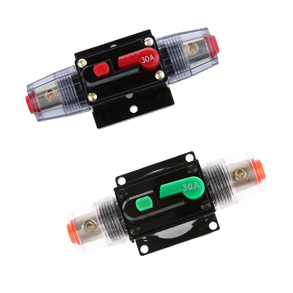 2x DC 12/24 / 32V 30A Fuse Holder Circuit Breaker Fuse Car Protection