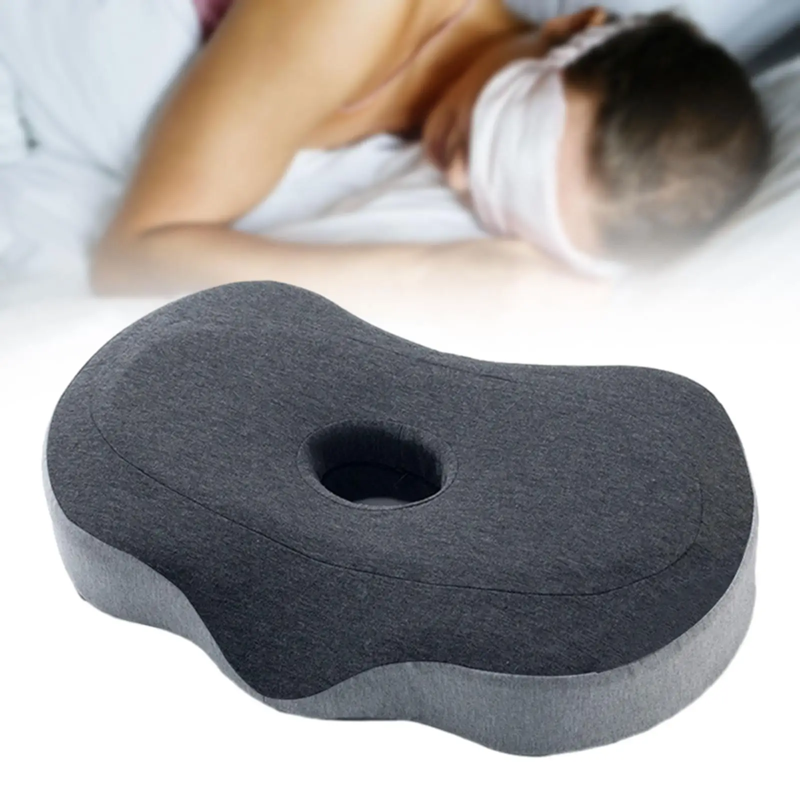 Ear Piercing Pillow Small Pillow with Ear Hole for Side Sleepers Relaxation wearing Headphones Earrings Holiday Gifts