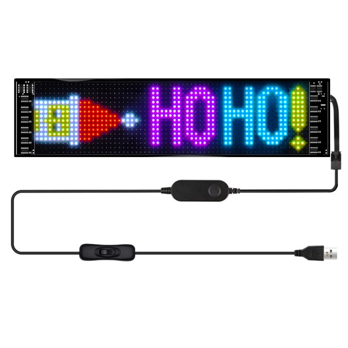 Description Picture 6 of itemScrolling Advertising LED Sign USB 5V App Control Logo Light DIY Custom Text Pattern Animation Programmable Display Car Screen