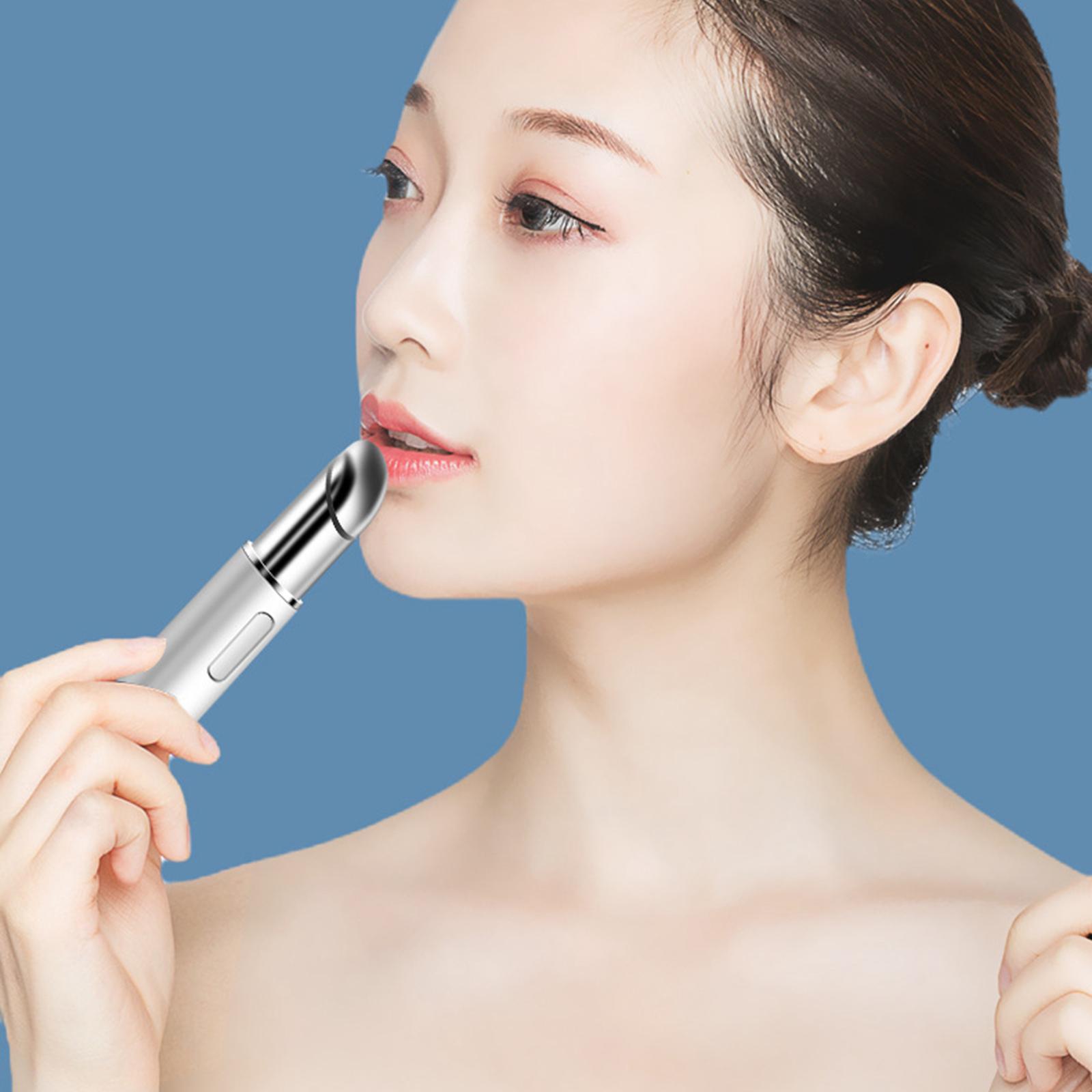 Electric Heated Eye Massager 42°C Red Blue Light Eliminate Dark Circles Massage Pen Promote Essence Absorption Anti Aging