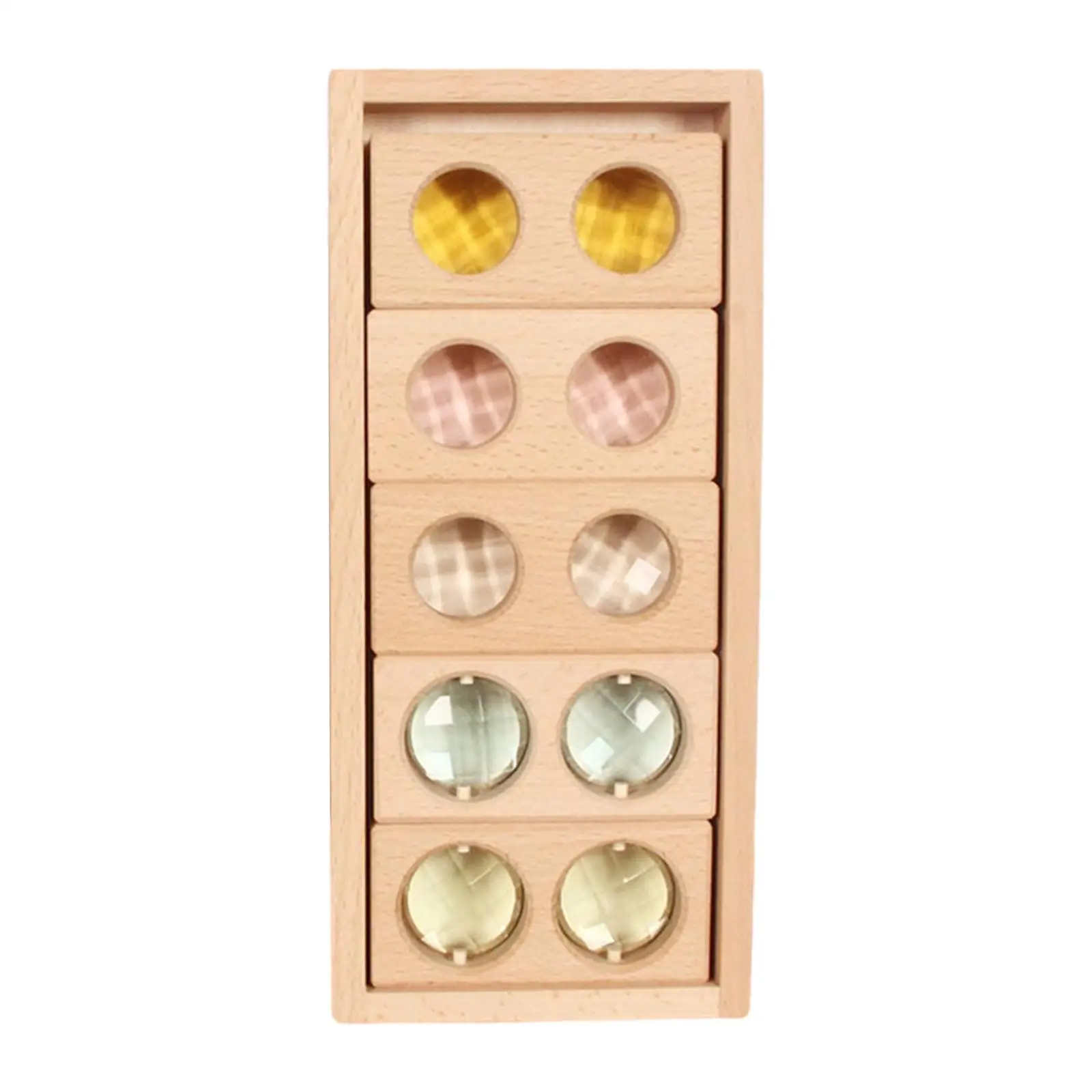 Wooden Toy Colorful Rainbow Gemstone Blocks for Developing Color Perception