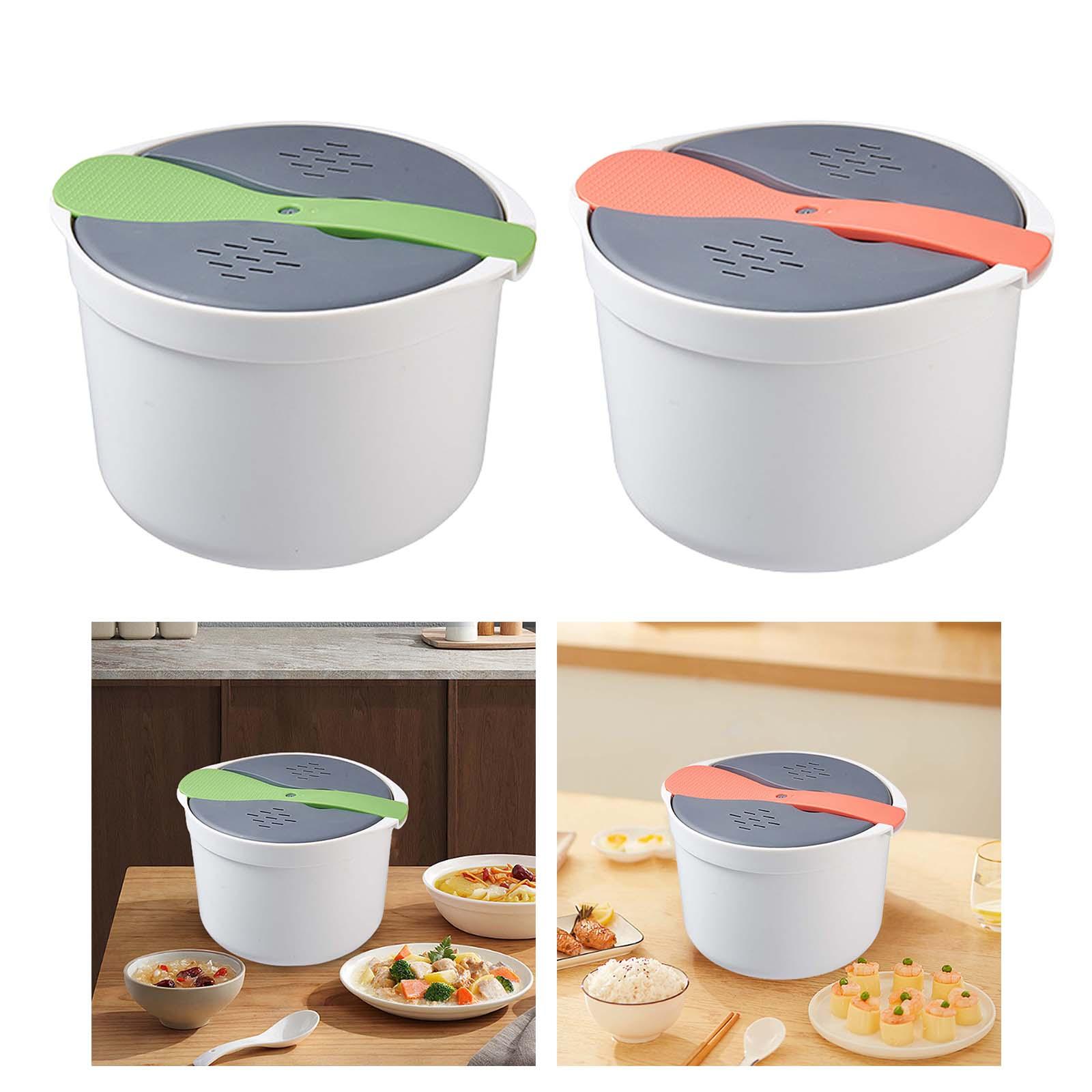 Microwave Pressure Steamer Cooker Cookware with Strainer 2L Microwave Rice Cooker Steamer for Quinoa Potato Rice Vegetables