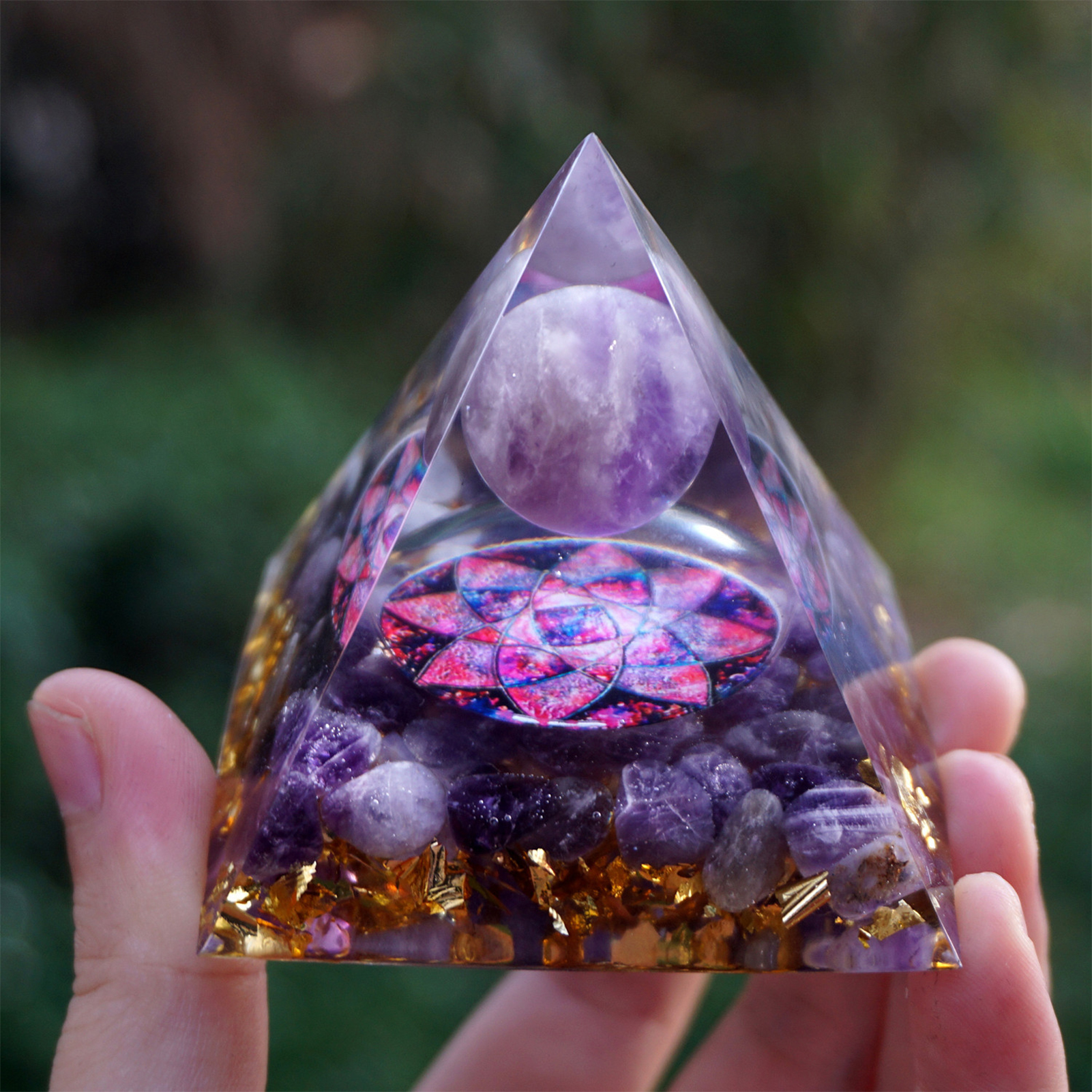 Kristall Schotter pyramide süßes Muster Pyramide Weihnachts schmuck Wohnkultur – Detail 1