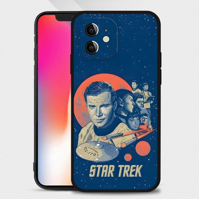 スターとトレックスマホケース,iphone用,ブラック,ソフト