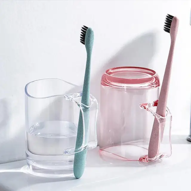 Household Mouthwash Cup Novelty Anti-slip Wear-resistant Holding Water  Comfortable Grip Transparent Toothbrush Holder For School - AliExpress