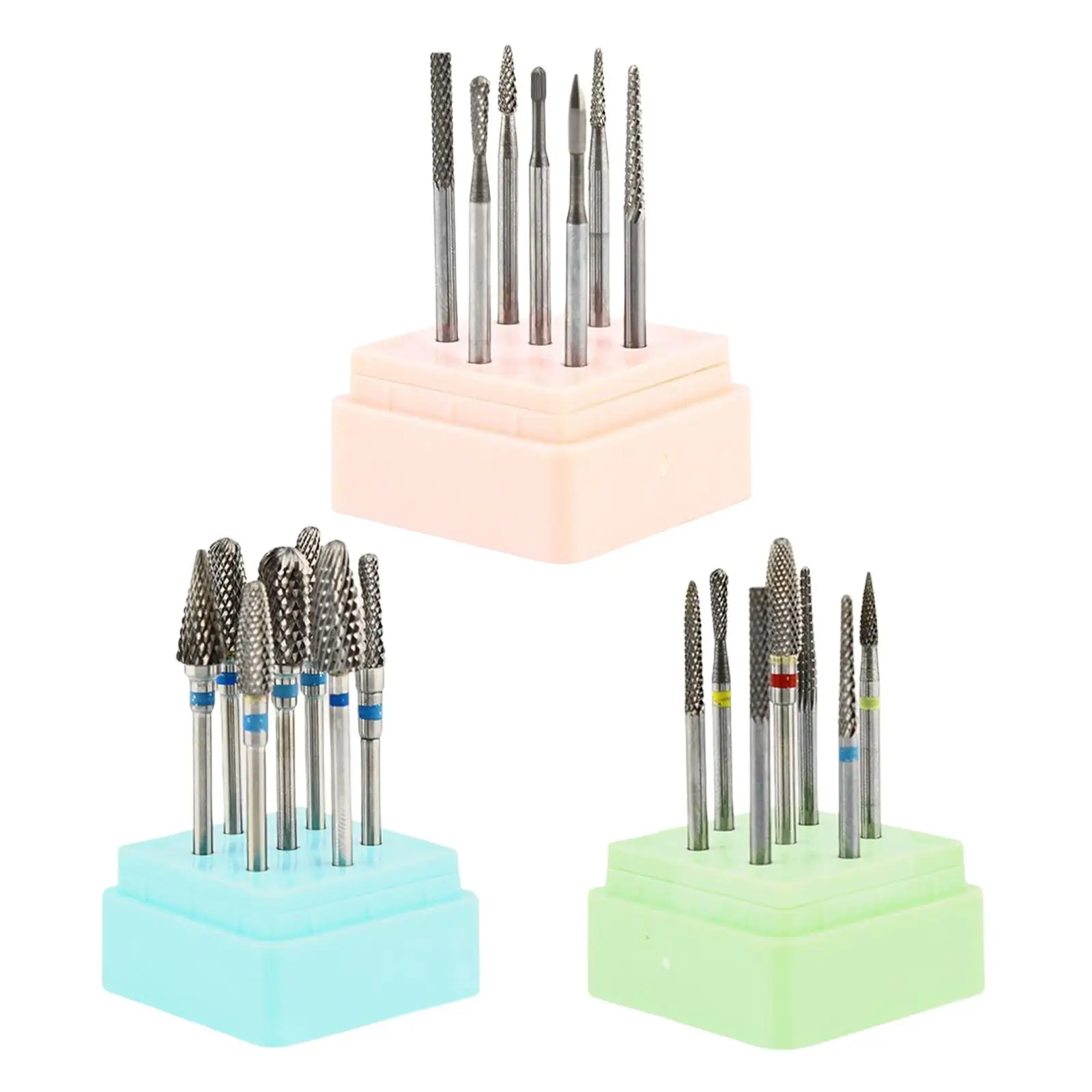 7x Professional Nail Drill Bits Set Tungsten Carbide Nail File for Acrylic Nail Gel