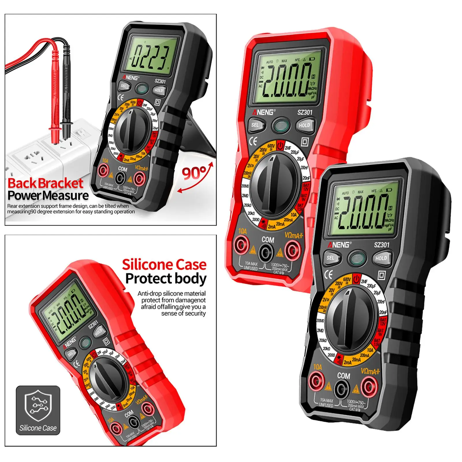 Digital Multimeter Cap itance Test Meter Ohm Test Meter for Automotive Battery Test