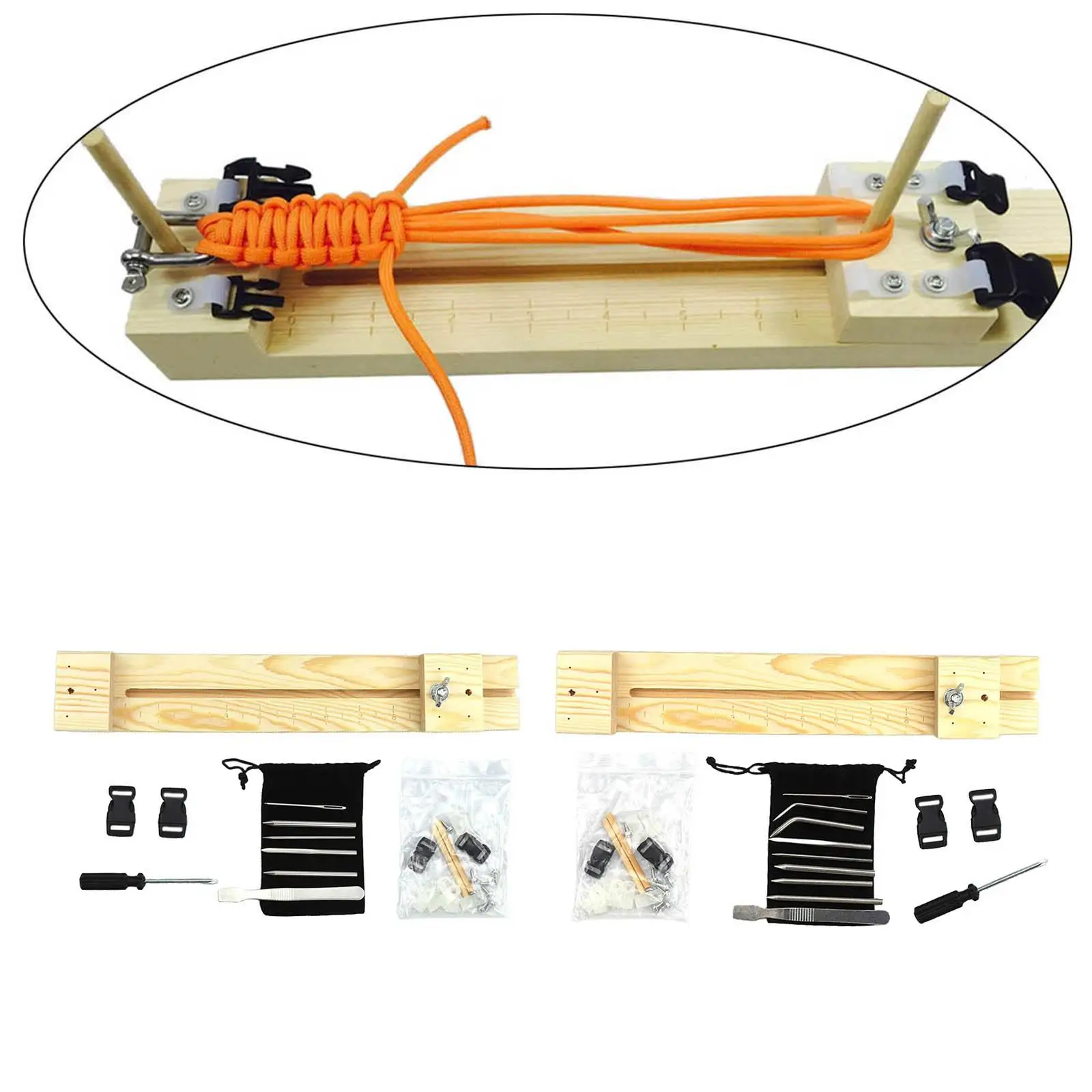 Adjustable Paracord Jig Bracelet Maker Wooden Paracord Braiding Weaving DIY